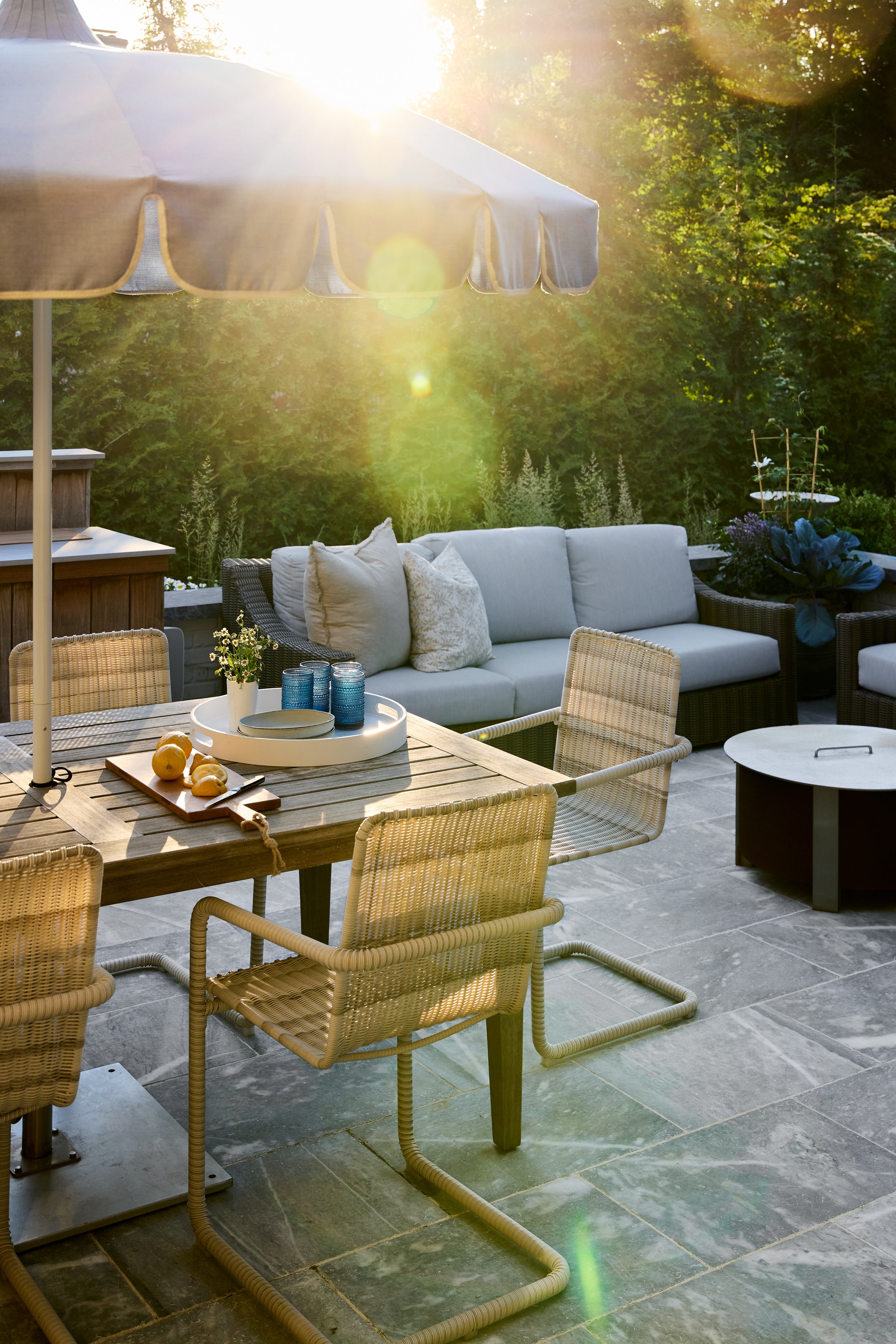 Patio with dining and seating in luxury new construciton home in Westfield NJ.jpg