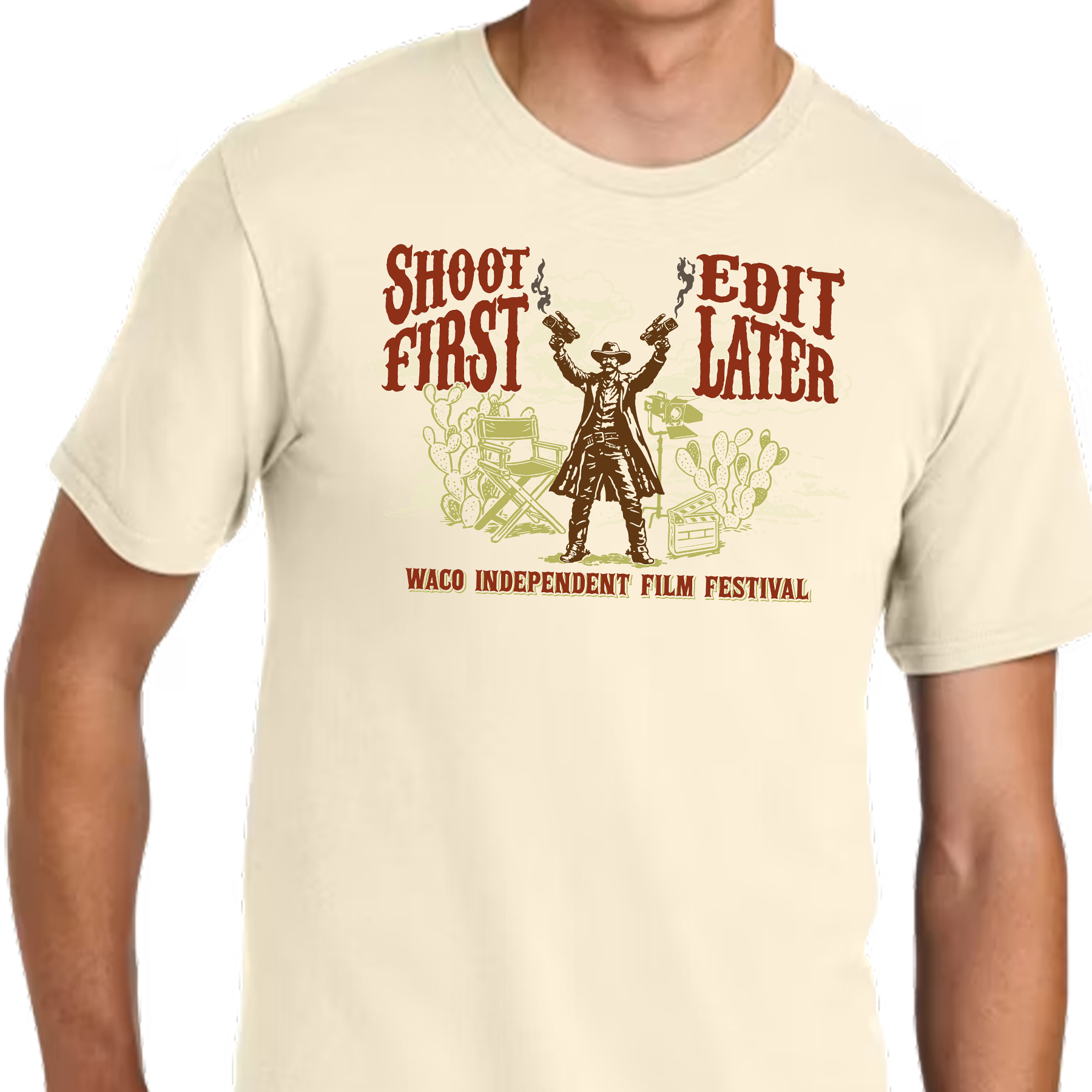 Tan - "Shoot First" Shirt - Waco Indie 2026