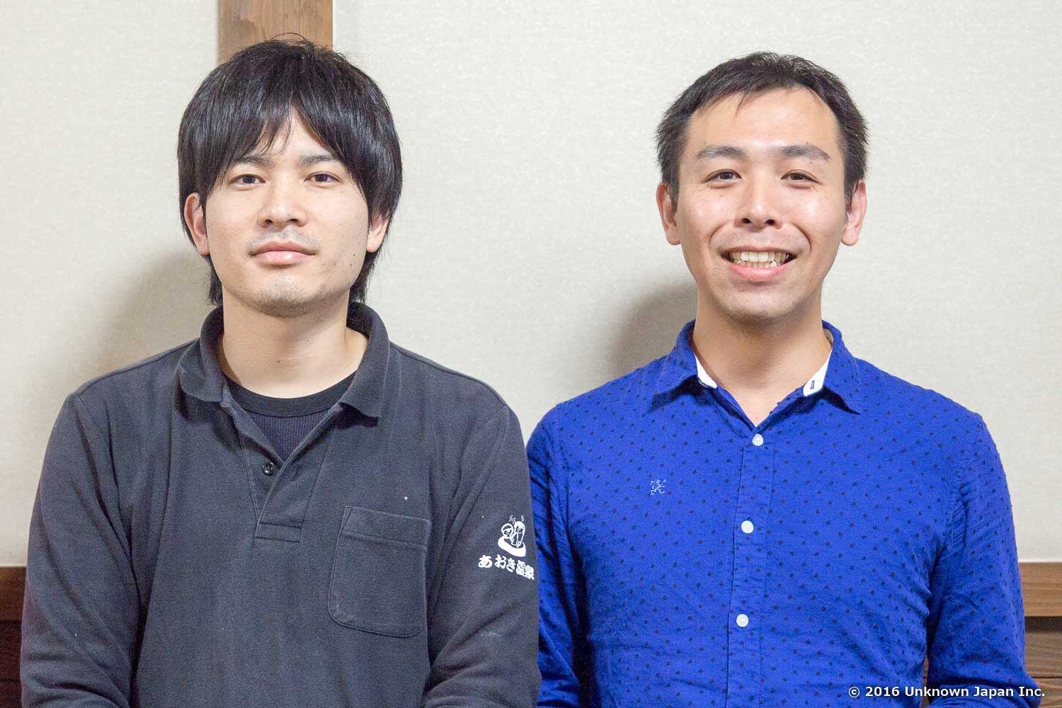 オーナーの息子さんの正信さんと休憩室内で撮影