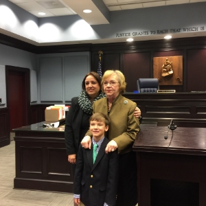 Peggy Nikolakis at the adoption of her grandson.