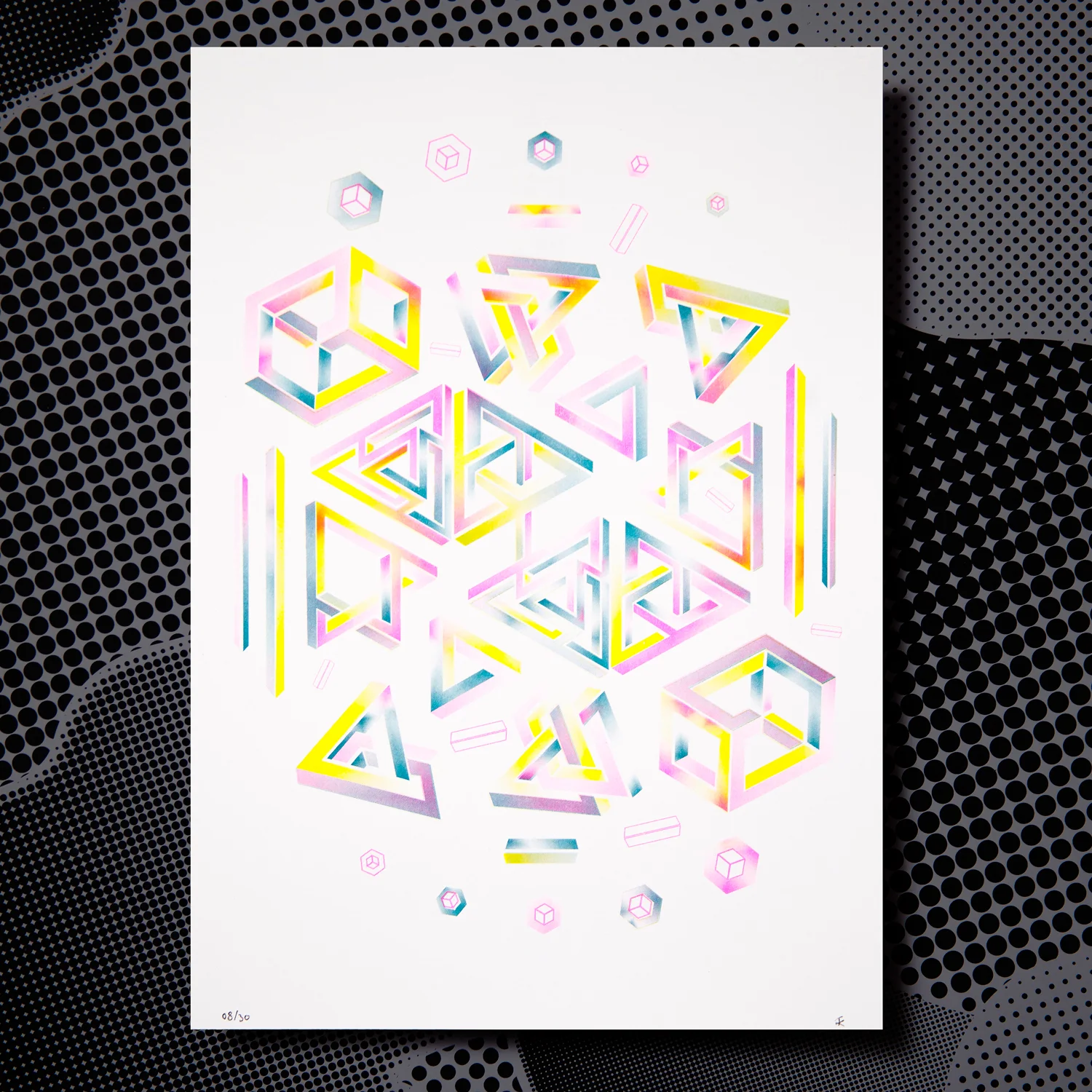 'Geometric' by Tim Kloed Risograph Print