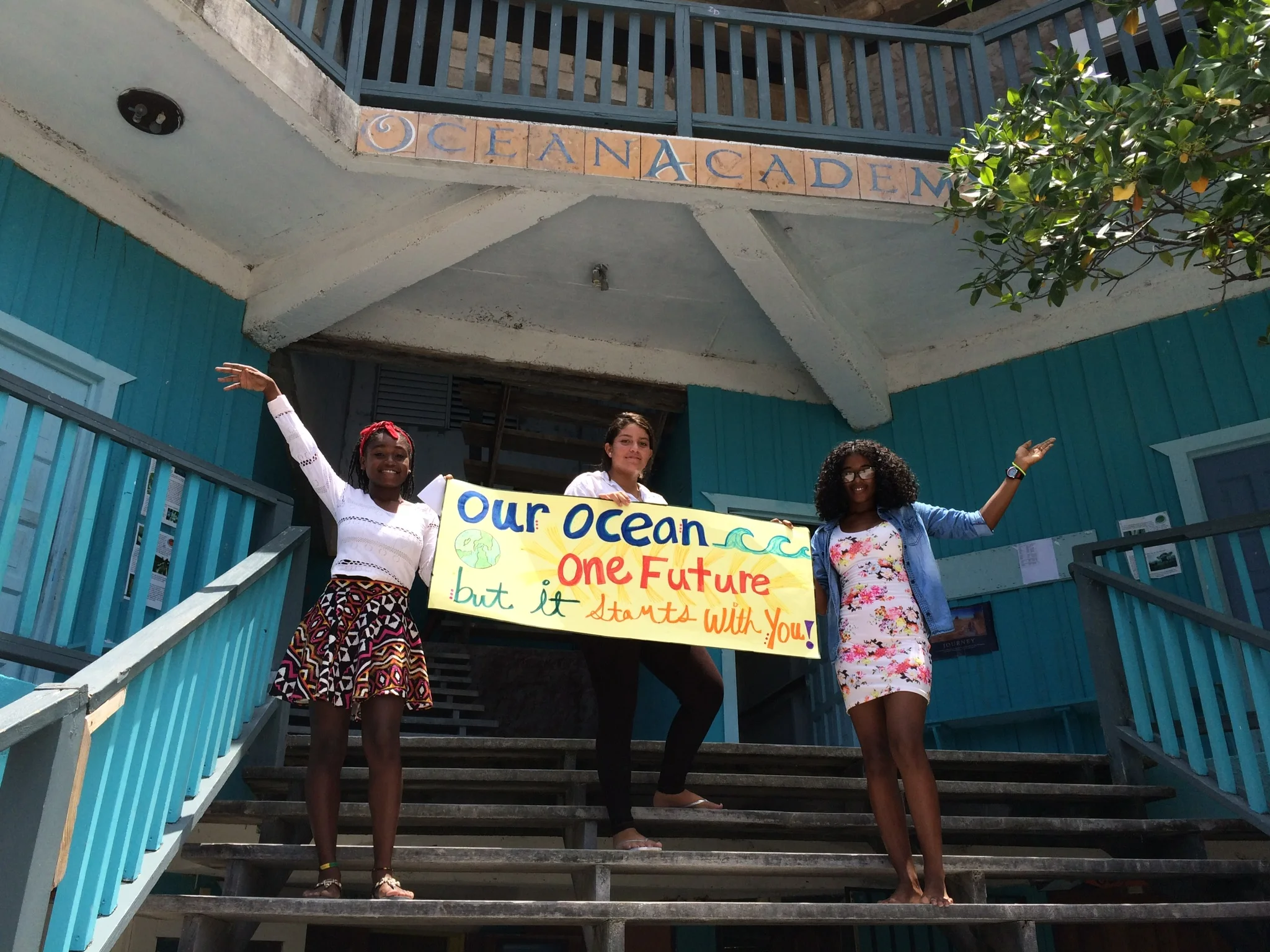 Students from Ocean Academy, Caye Caulker Beliz.