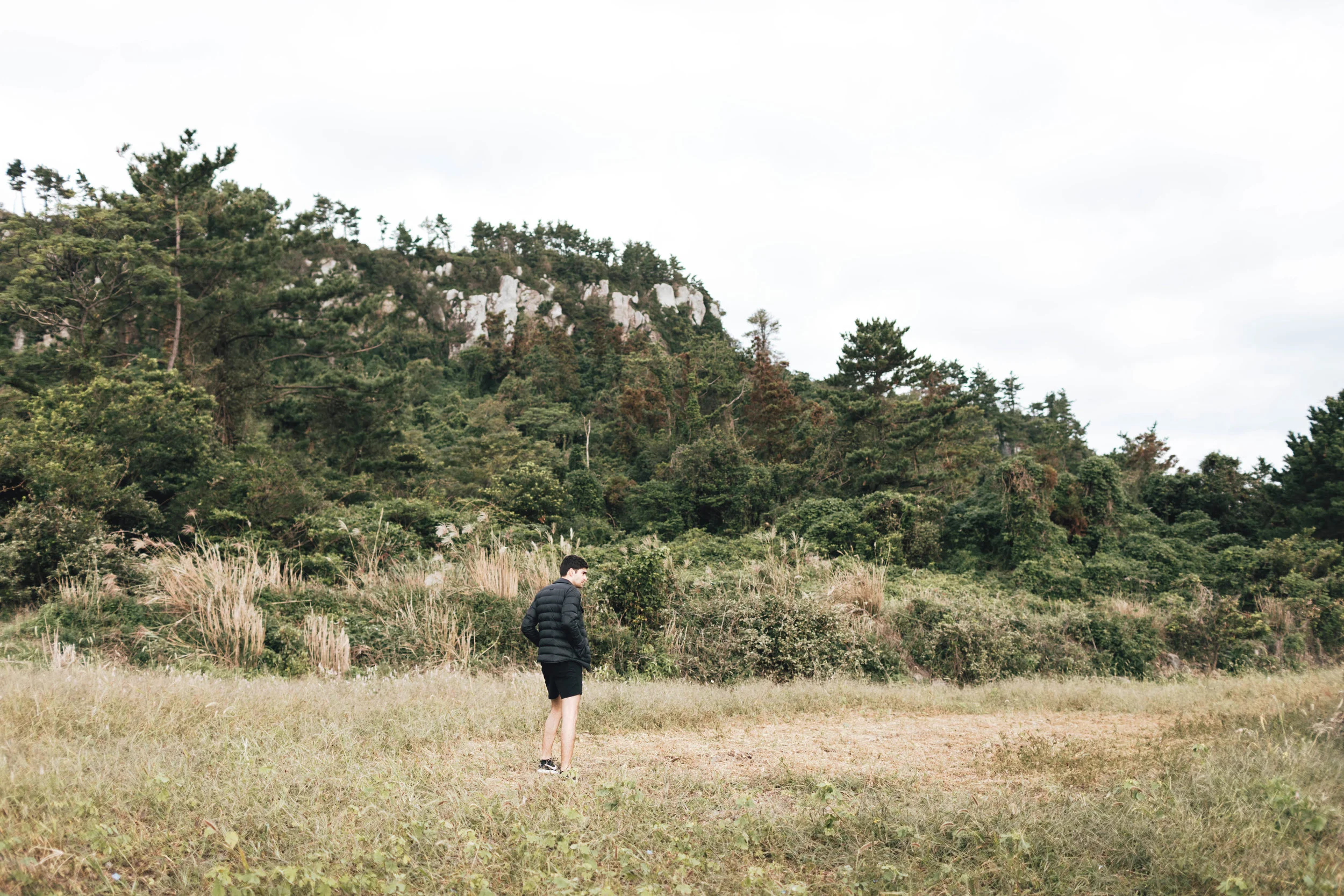 The island is covered in Olle trails, which are walking/hiking paths. We followed one on our last morning and it took us by the water and up into the hills. Josh got scared by the huge spiders though so we turned back shortly after getting into the hills. He’s on spider watch in this picture.