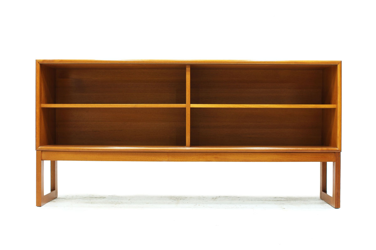 Danish Mid Century Modern Teak wood Book Shelf by Designer Gunni Omann Manufactured by ACO Mobler with Square Legs