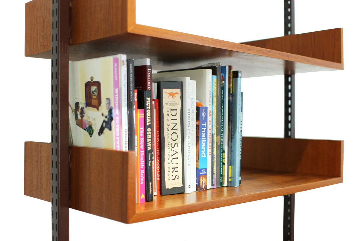 Reff Tension Pole MCM Adjustable Desk & Library Shelving unit with Storage box with door