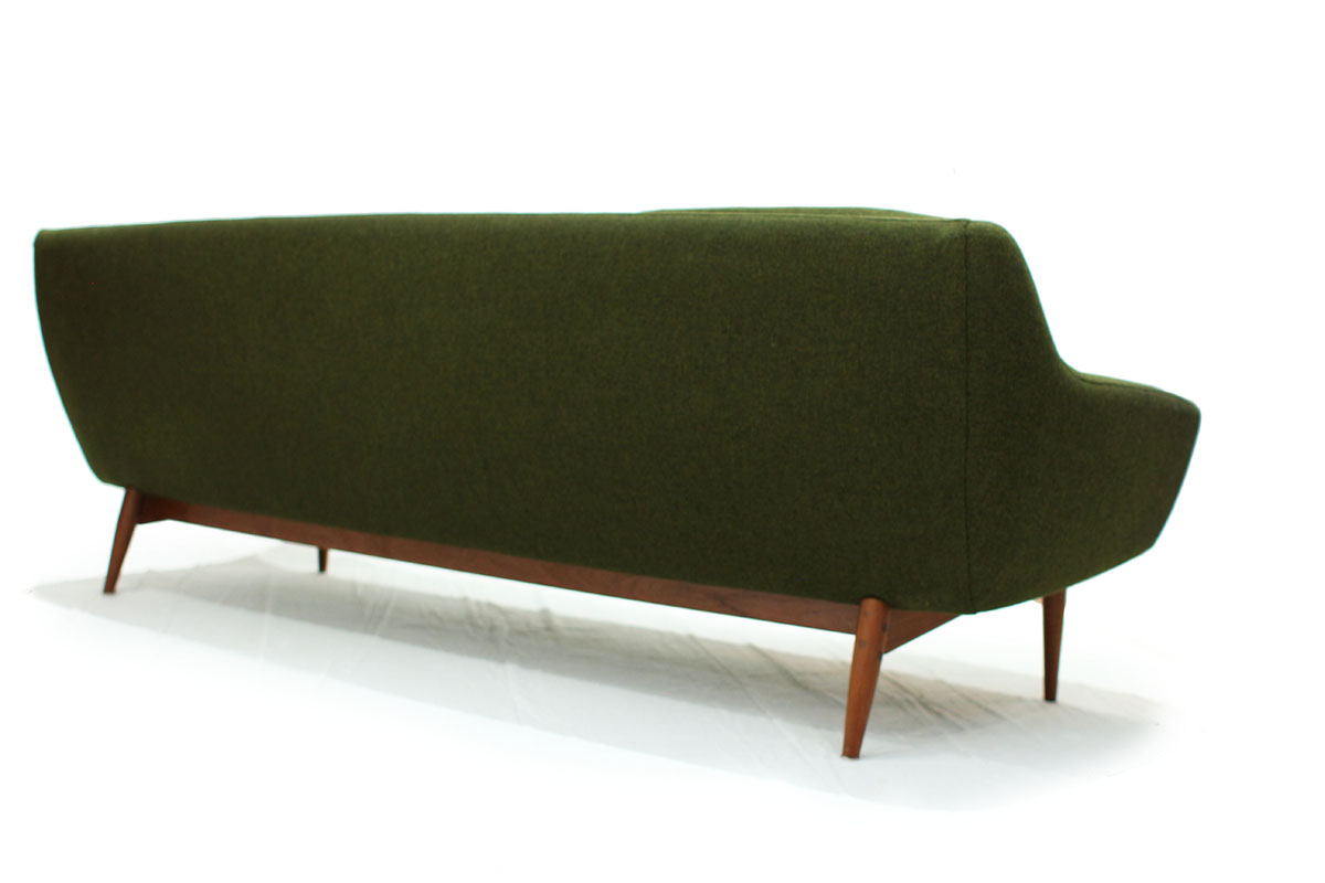 Comfortable Mid Century Modern Green Norwegian Couch