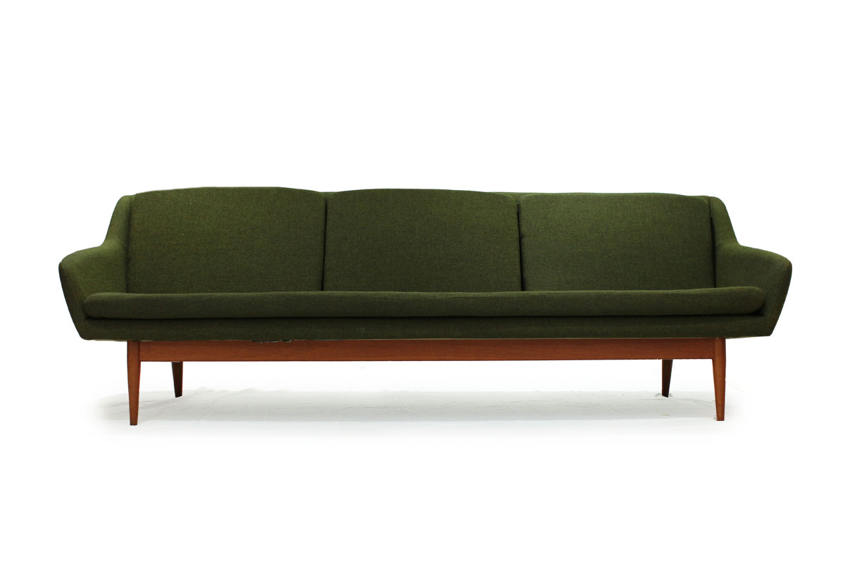 Comfortable Mid Century Modern Green Norwegian Couch
