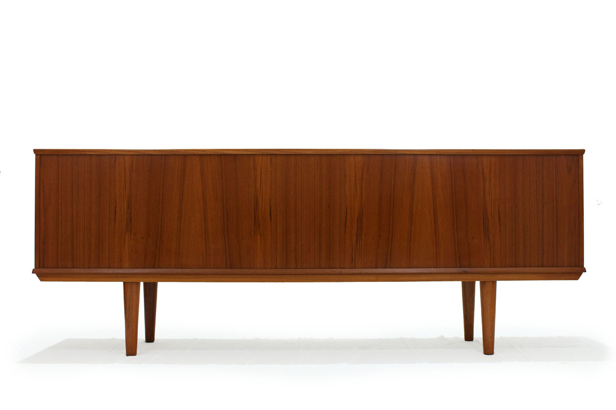 Danish Double Sided MCM Room Divider Teakwood 4 drawer 2 door Credenza Made in Denmark