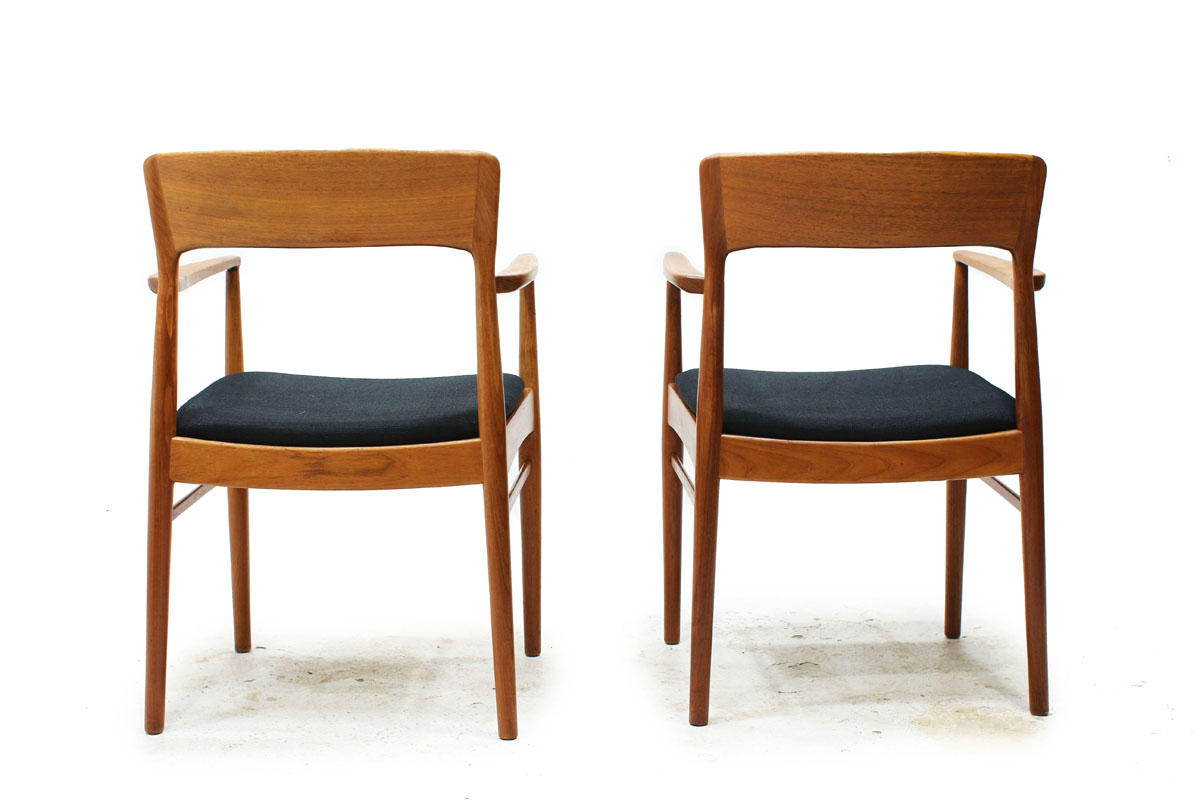 Pair of 1960’s Teak Armchairs with Black Fabric Designed by Danish Designer K.S Mobler