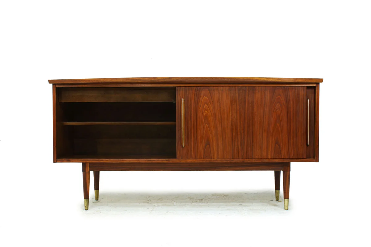 Mid Century Modern Walnut 2 Door Credenza