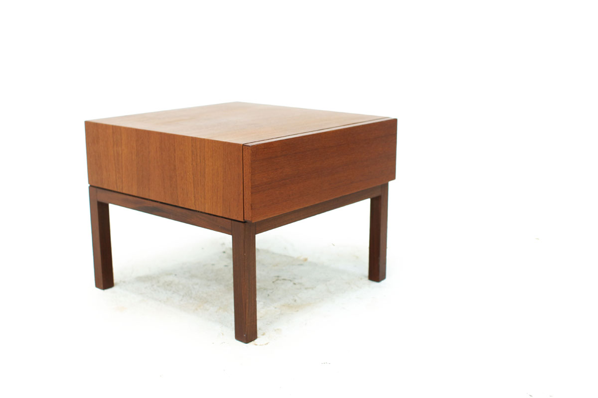 Swedish Mid Century 1 Drawer Teak Bedside Nightstand