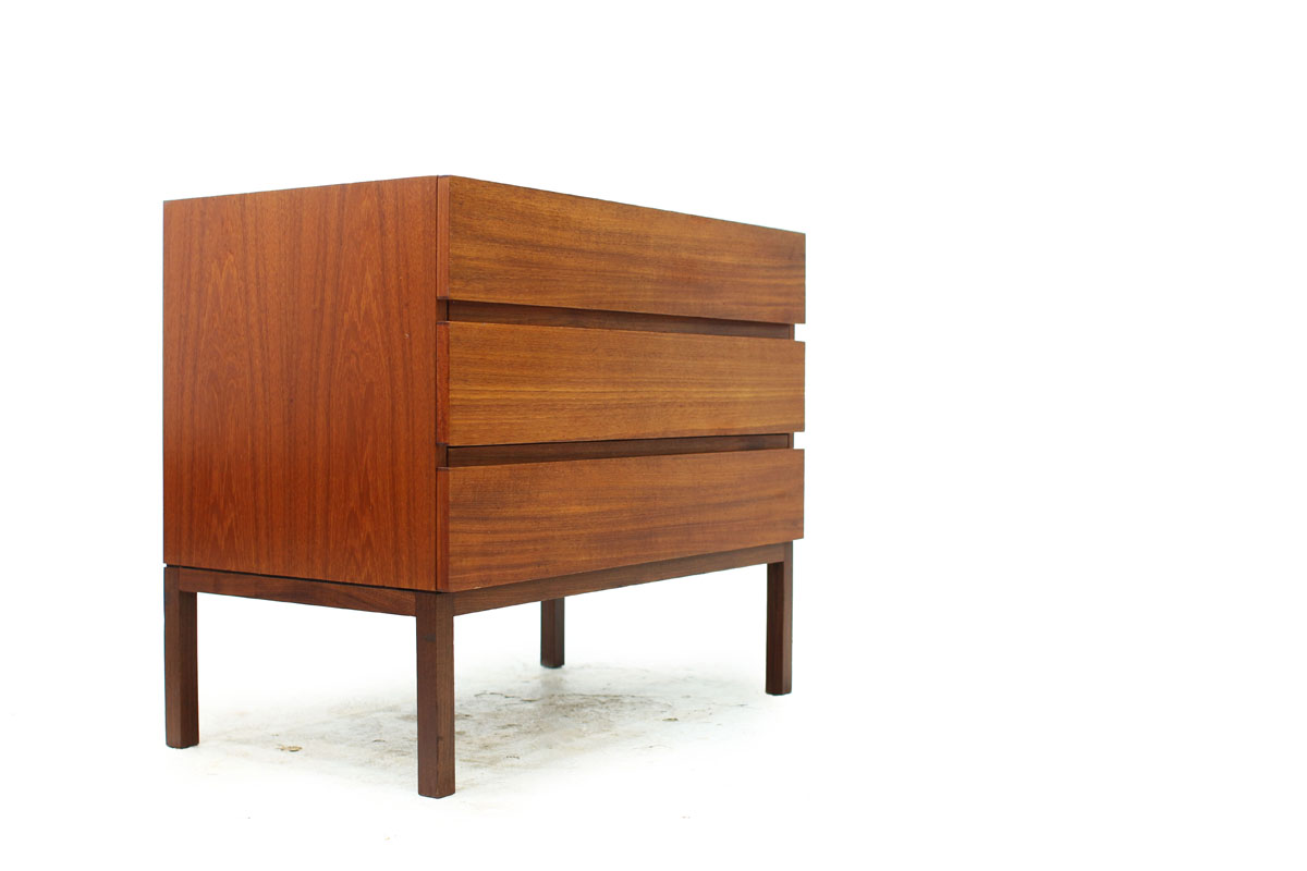 Swedish MCM 3 Drawer Teak Dresser