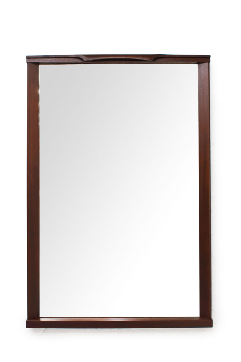  MCM Walnut Wood Hanging Mirror 