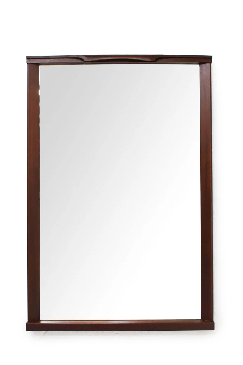 MCM Walnut Wood Hanging Mirror