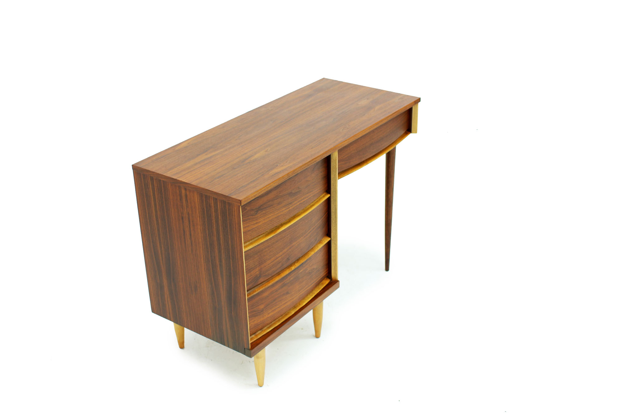 MCM Walnut Desk with Curved Drawers and long Legs (3).jpg