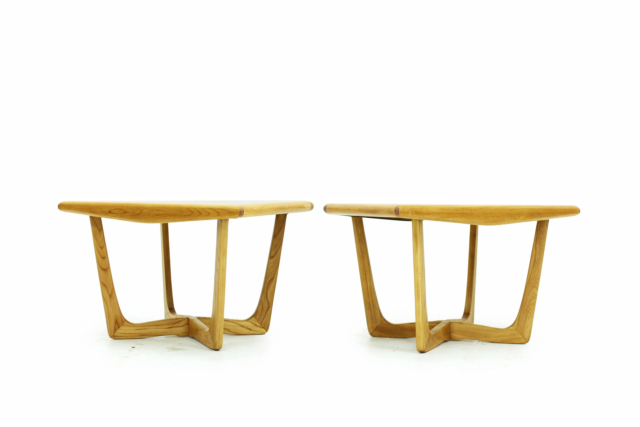 Mid Century Walnut and Ash Side Tables with Beautiful Bases (3).jpg