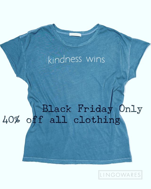 40% all day 💫 BOOM! #blackfriday #lingowares #shopsmall #kindness #spreadlove #spreadjoy #distressedtshirt
