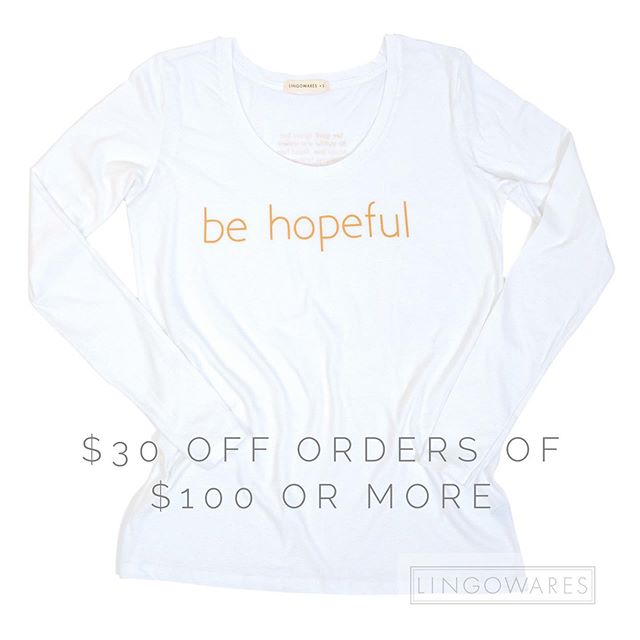 Cyber Monday! $30.00 off your order of $100.00 or more. ✅ Don&rsquo;t let this one pass😁. #cybermonday #lingowares #behopeful #kindnesswins #shopsmall #holiday2019 #cottontee #graphictees #wegotyou #mindfulness #meditatedaily