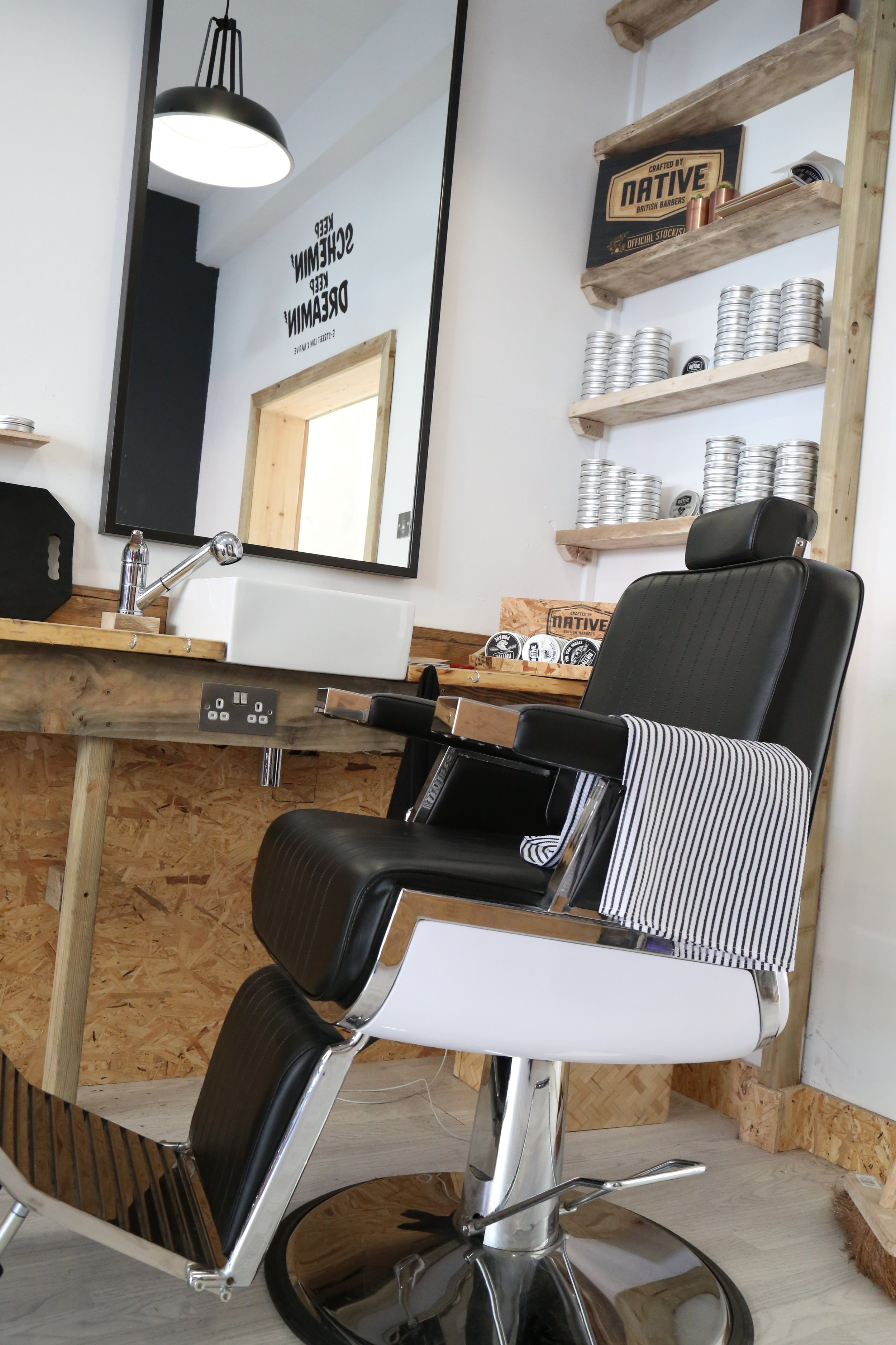 Barber Chair at In store at E-Street Barbers Clapton Hackney