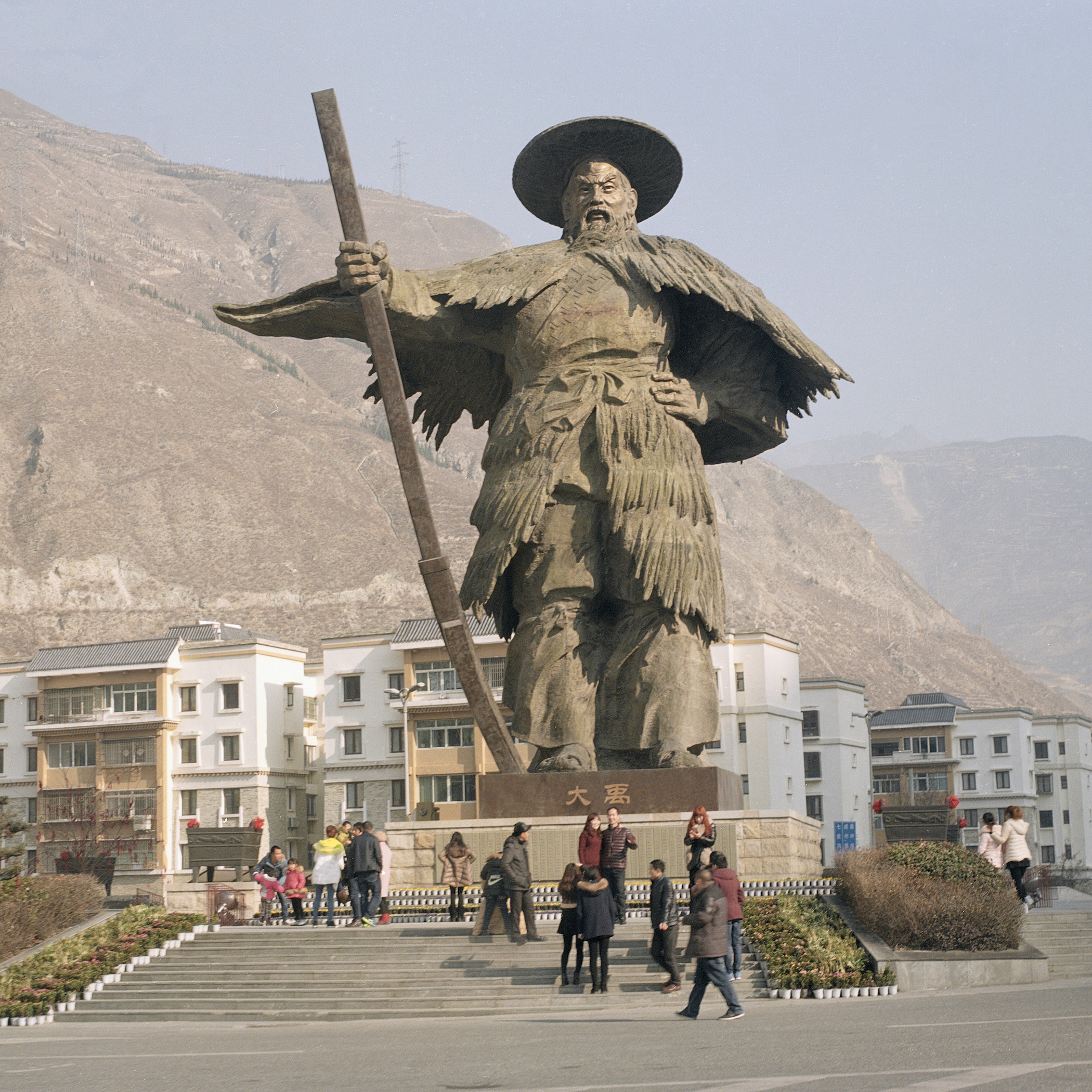 The Newly Constructed "Big Yu" Statue, Wenchuan, Sichuan, China, February 2016