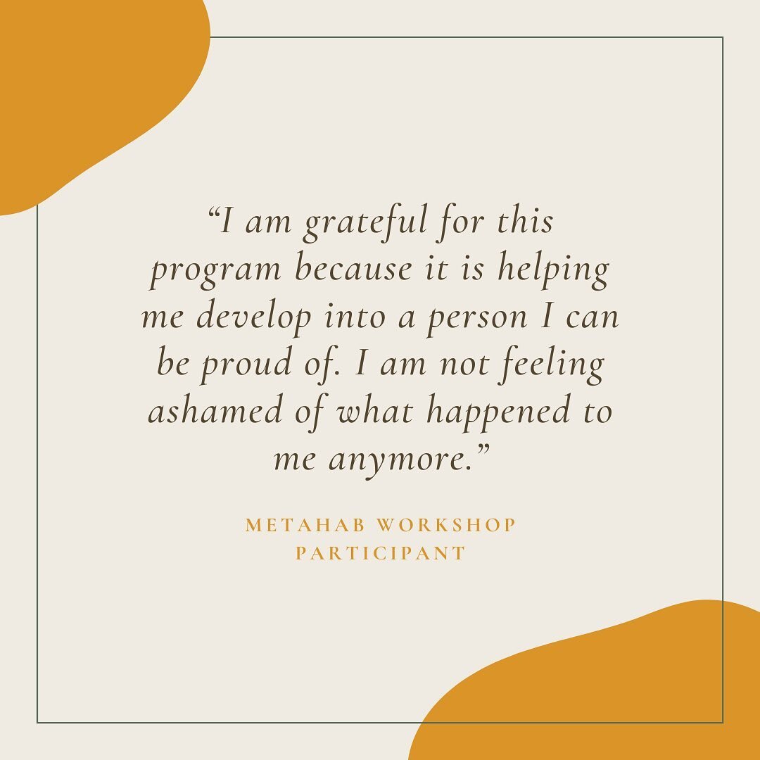 The work Team Metahab is doing helps individuals heal, recognizes their strengths and overtime helps them grow. I&rsquo;m so grateful to be of service in this way.&nbsp;

Team Metahab provides workshops and programs to support you, your organization 