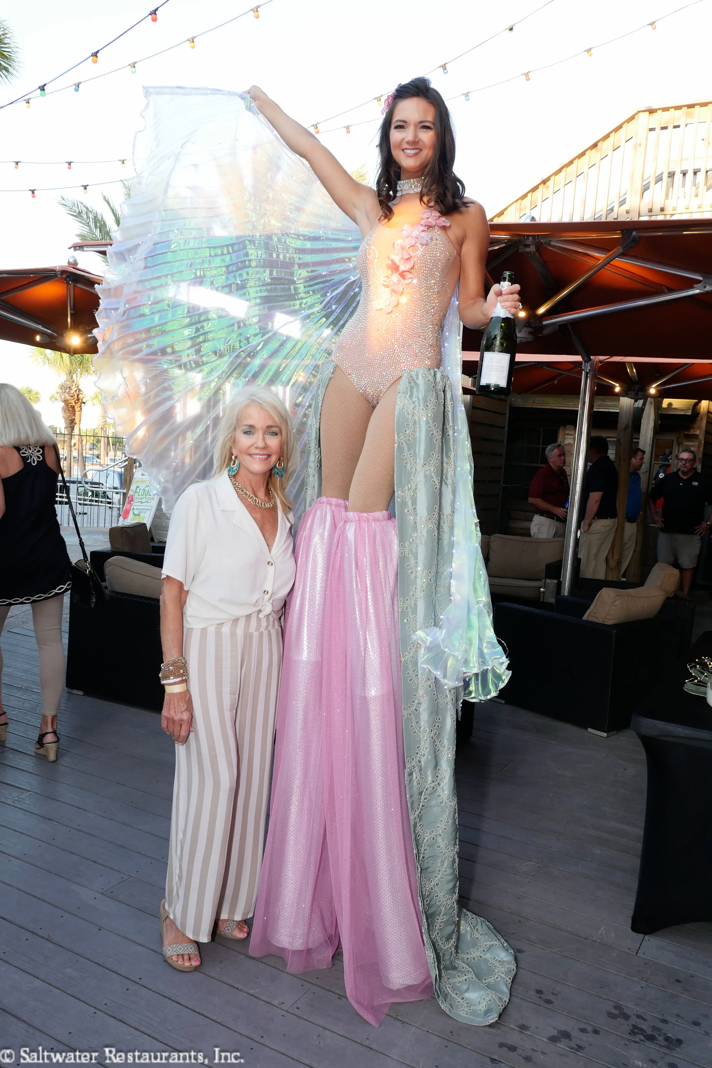 aerial events stilt walker champagne service bartending