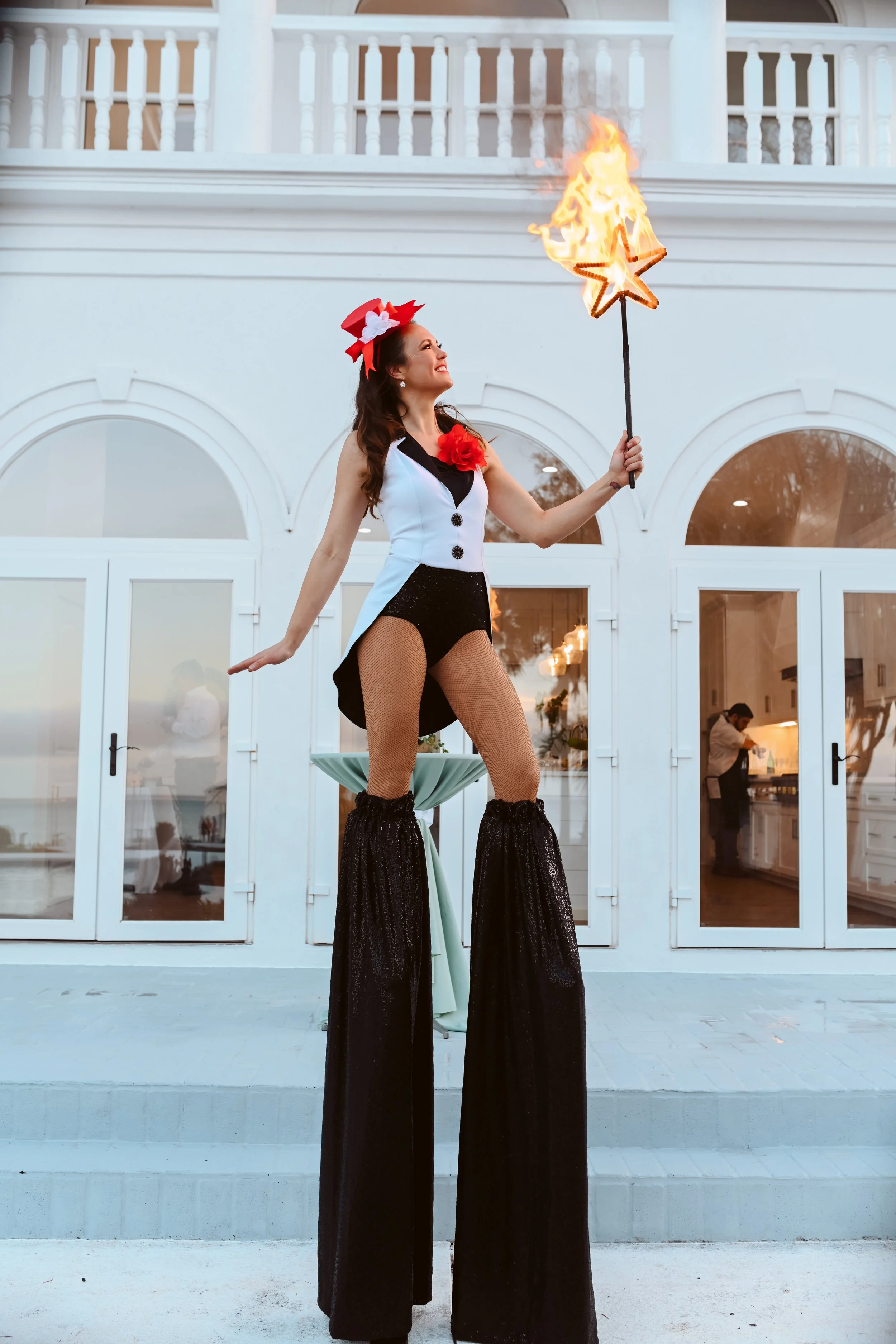 Fire Dancer on Stilts