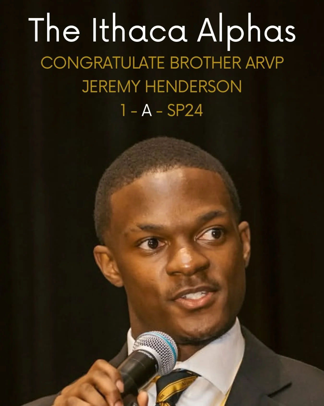 The Ithaca Alphas congratulate our Alpha Chapter Brother &amp; fellow Cornellian, Brother Jeremy Henderson @jchenderson.1 (1-A-SP24) on his historic election as the incoming ARVP of the Eastern Region. As the grandson of Brother Jerry Holmes (HE - FA