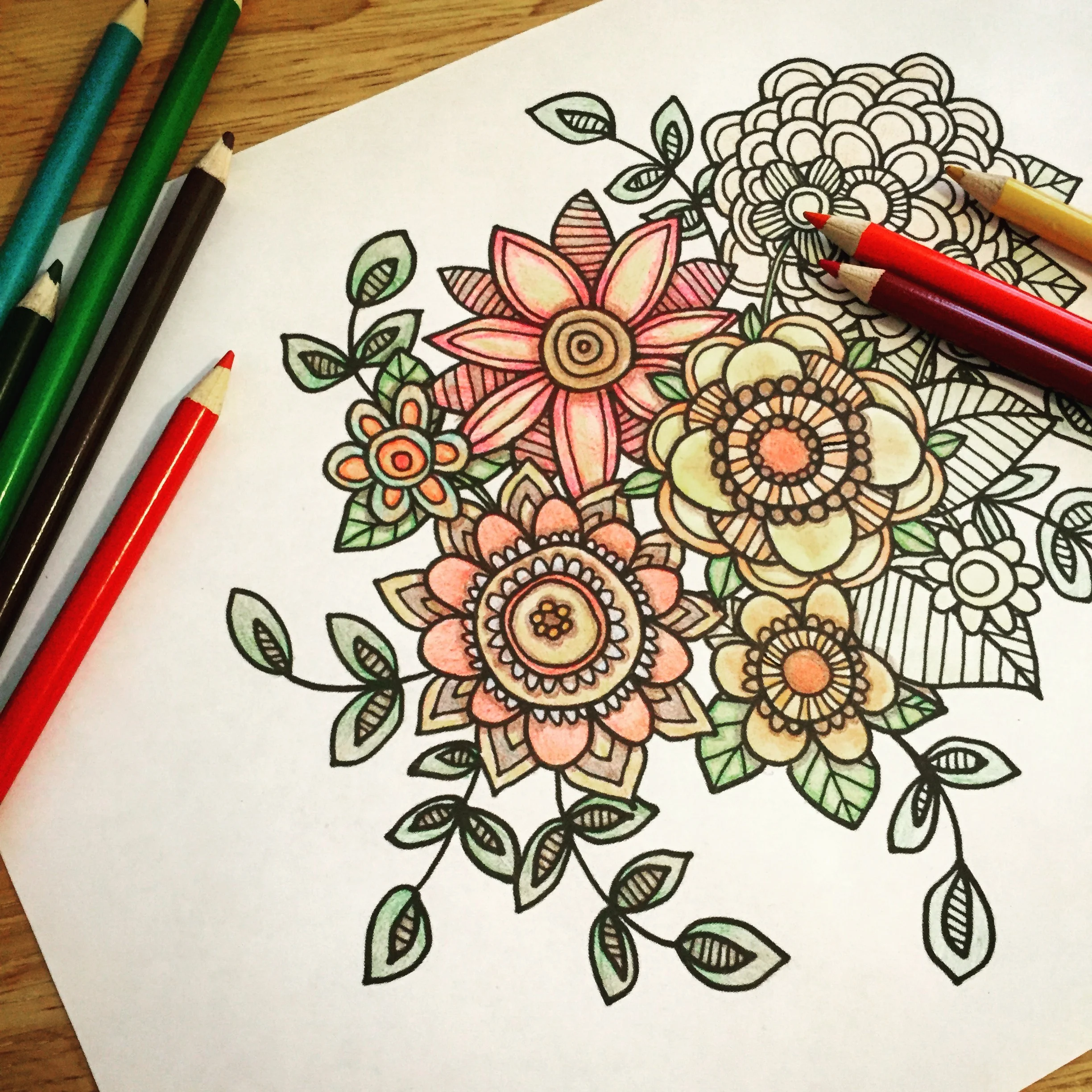 Coloring one of the pages I created