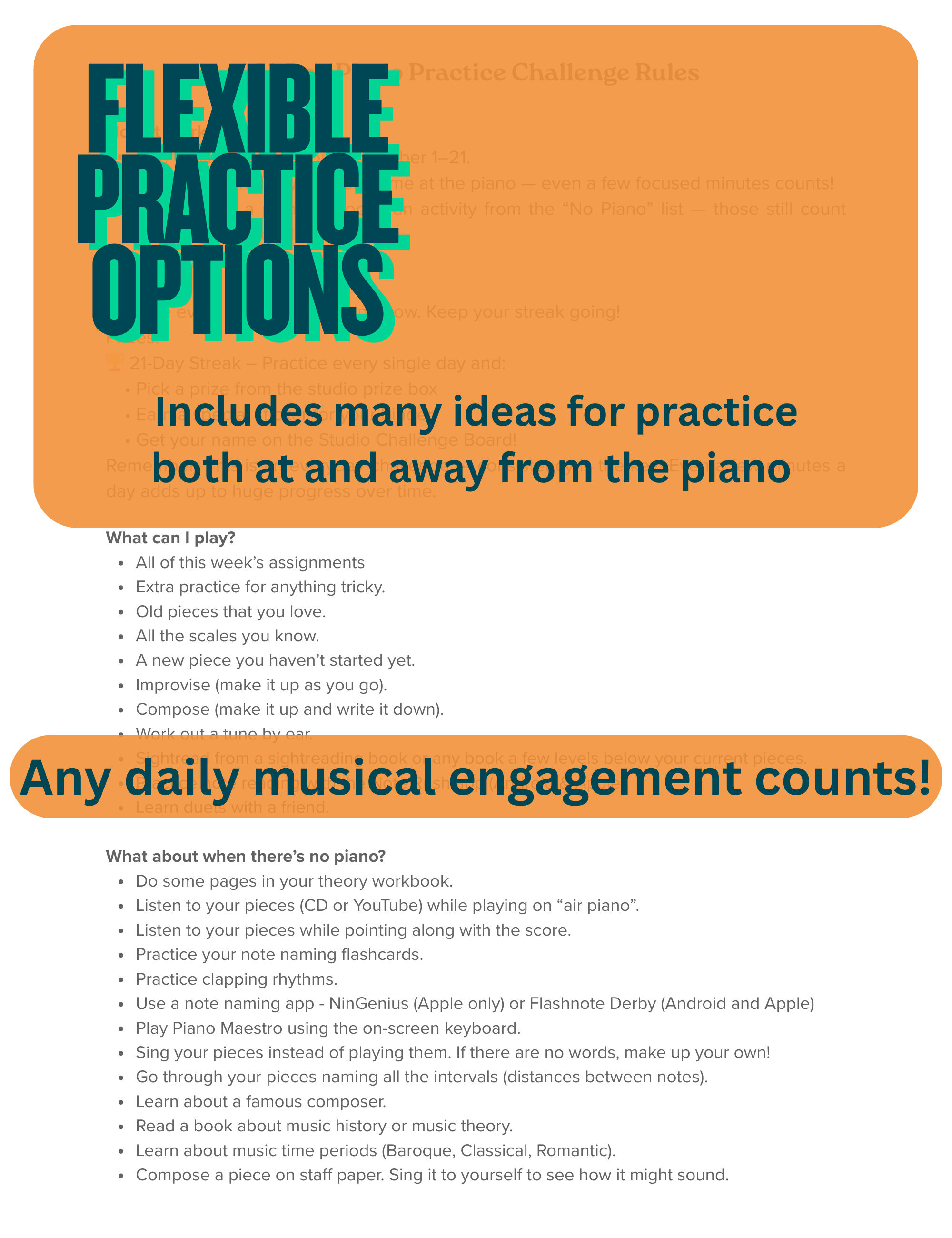 printable piano practice challenge sheet