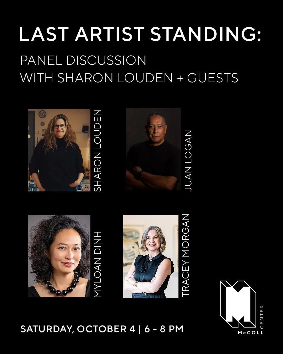 Tonight @mccollcenter in #charlotte #northcarolina: an opportunity to meet @juan.logan @myloan_dinh and @traceymorgangallery and hear their thoughts on #livingandsustainingacreativelife including those who are over the age of 50. This is event is a p