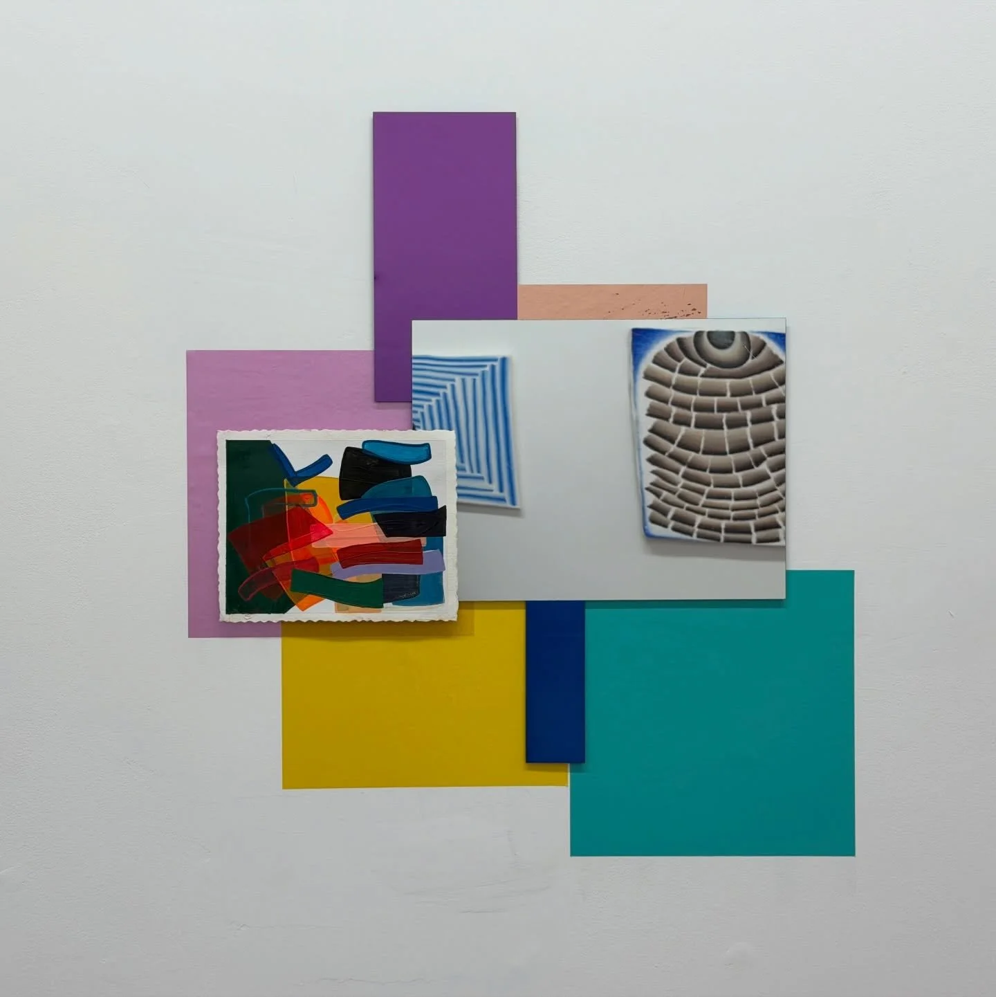 This is a site specific collage-mini-wall installation included in @austinthomasartist artistic vision/curation of &ldquo;A Multi-Scalar Habitat,&rdquo; a group exhibition opening tomorrow at @peep_space Space. I used the aluminum to bring in works b