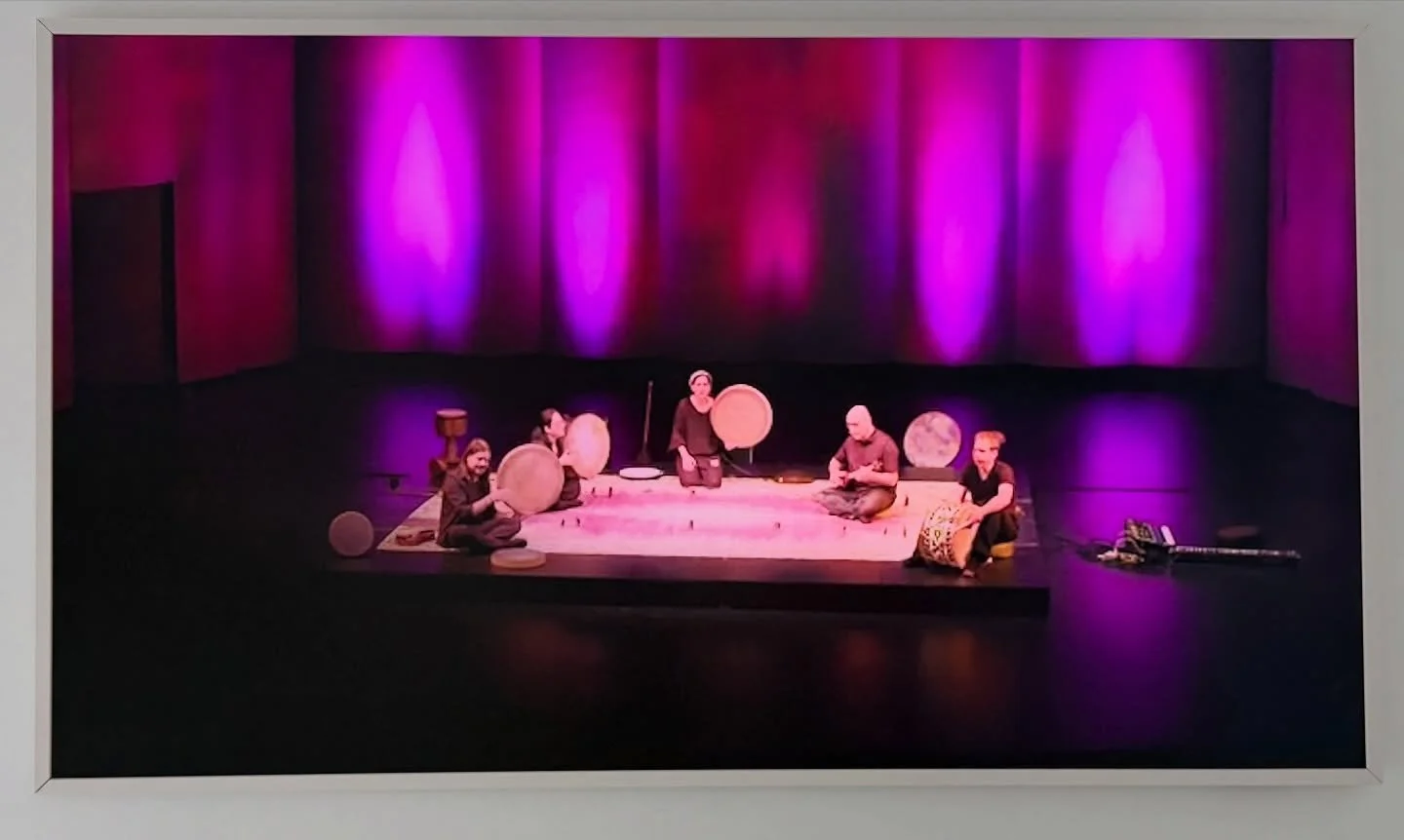 While in #Houston last week, @vinsonvalega and I had the privilege of experiencing @rahafilsoofi and @filsoofimusic&rsquo;s collaborative performance on video display and #RahelehFilsoofi&rsquo;s fantastic wall piece at the @ismailicenterhou which wa