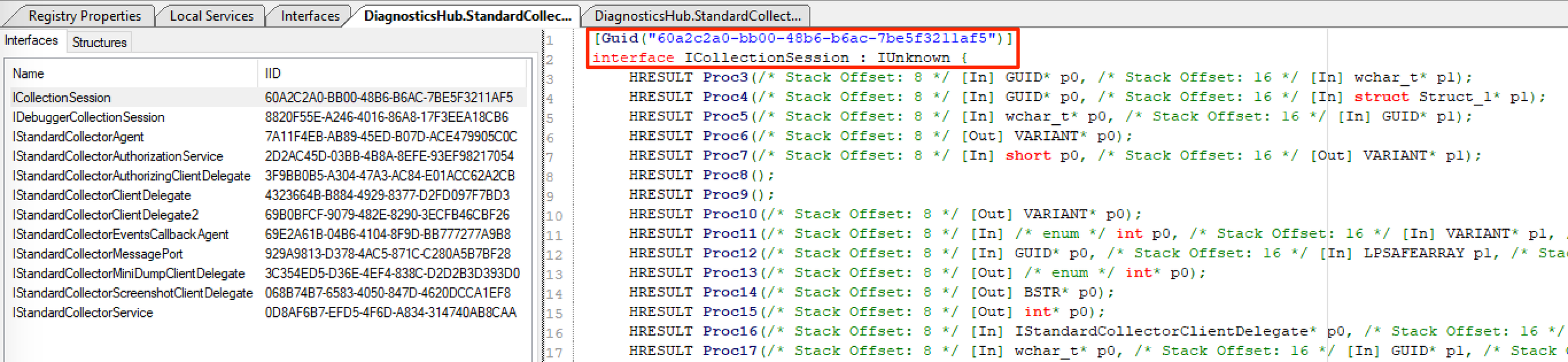 ICollectionSession interface definition in OleViewDotNet