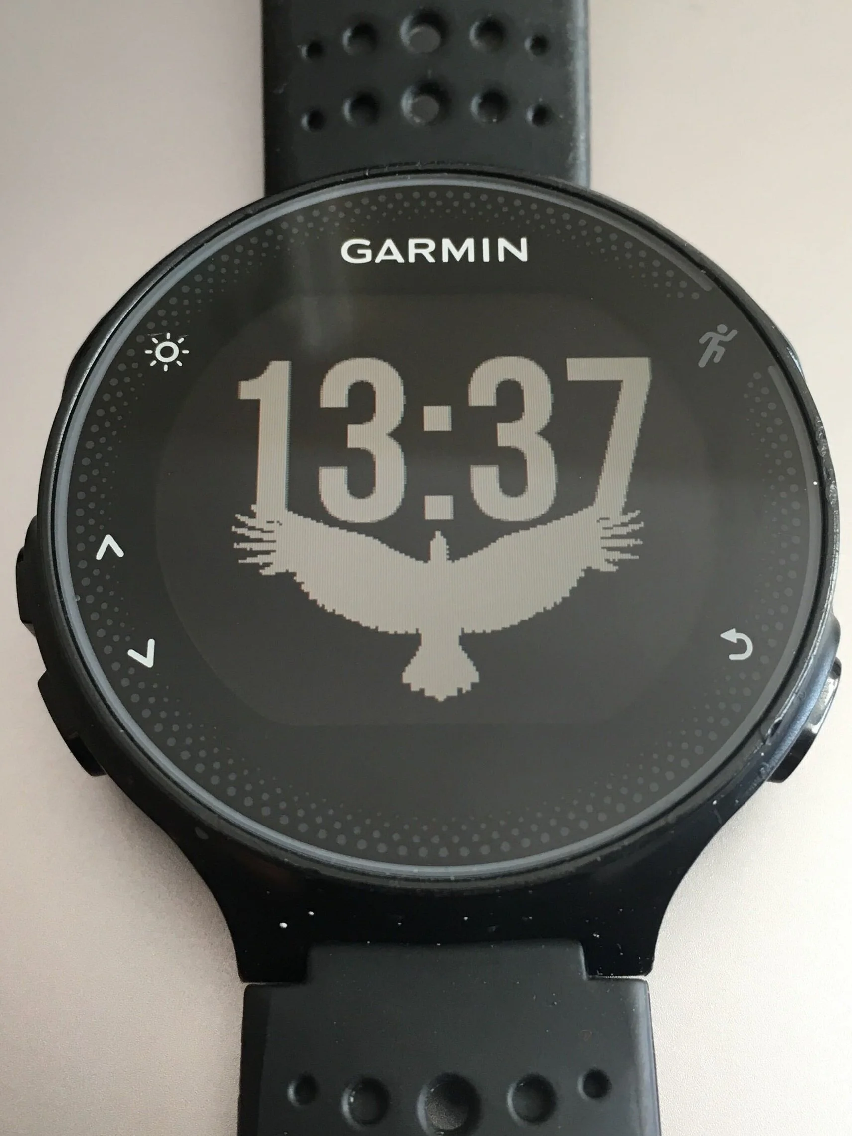 Atredis bird on watch face
