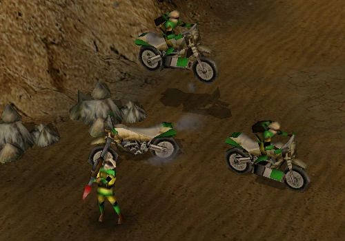 Some C&C characters standing around, unaware the game was just exploited