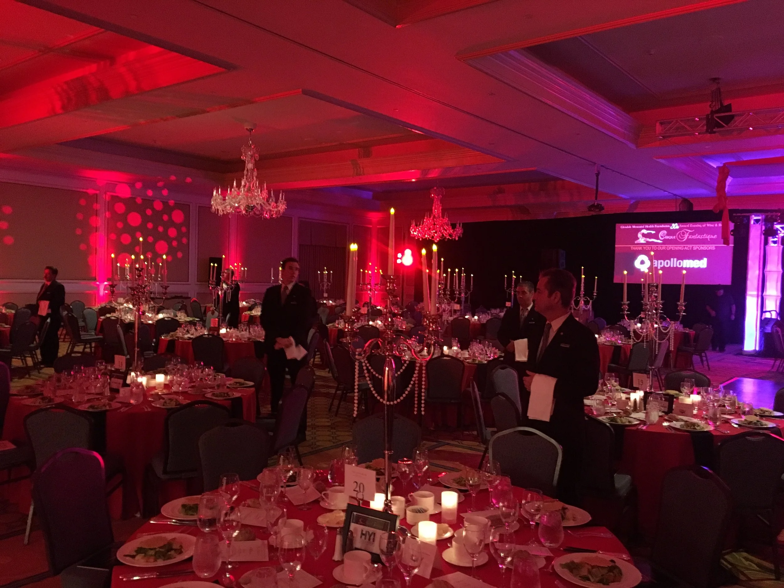 Dinner Set-up at the Langham Huntington Pasadena Hotel