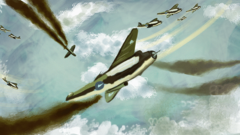 WWII plane and bomb.gif