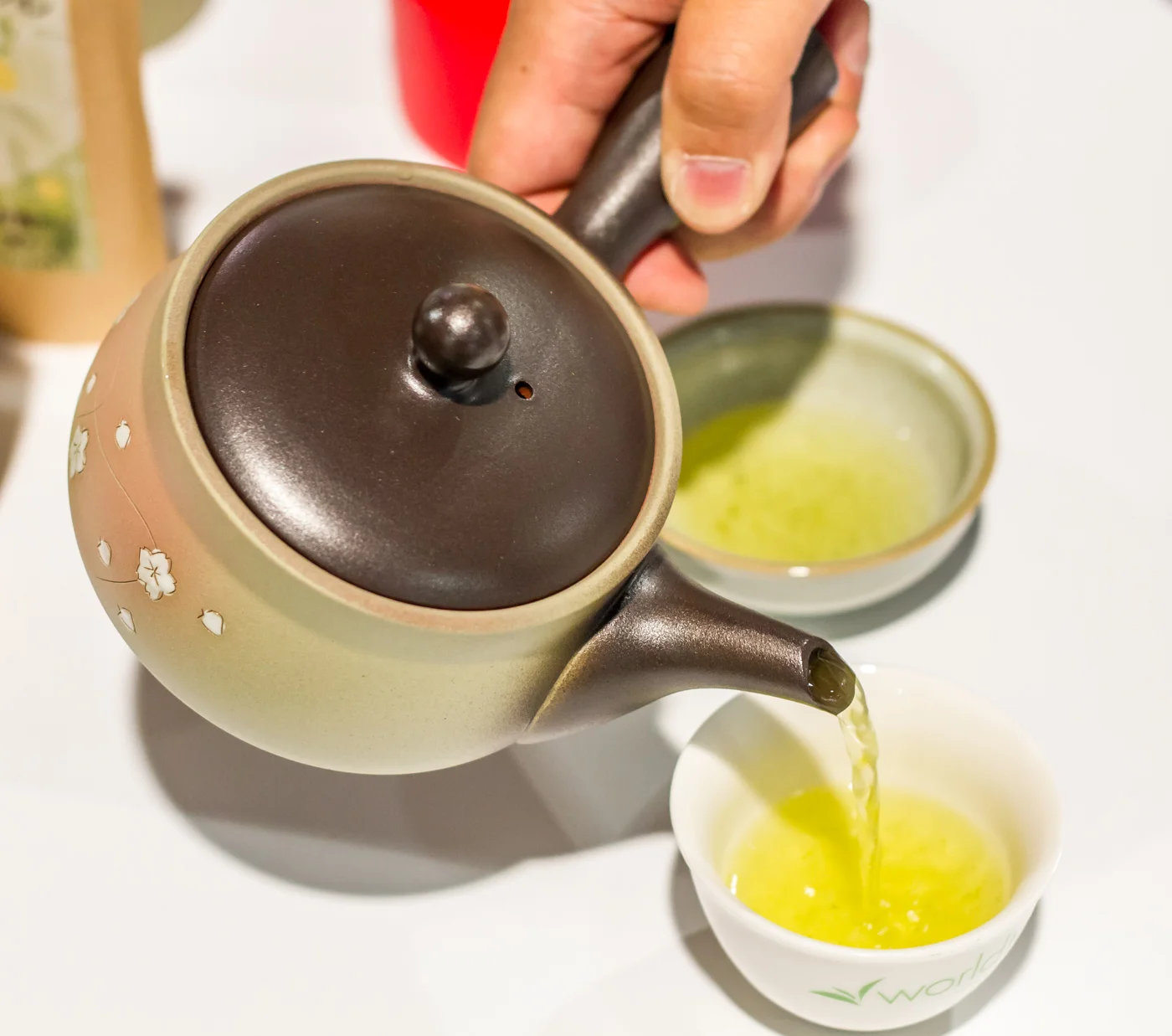 Sencha green tea at the Japanese Green Tea Company booth