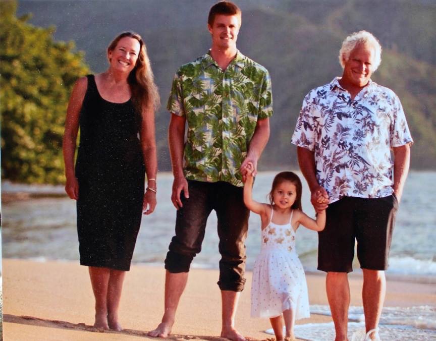  Mark Daniells and family….at home in Hanalei. When you buy his art, this is who you directly support. Mahalo!  