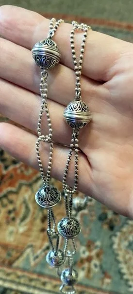Balinese Jewelry  Sterling Silver  Handcrafted  Boho Chic  Artisan Jewelry Sterling silver chain