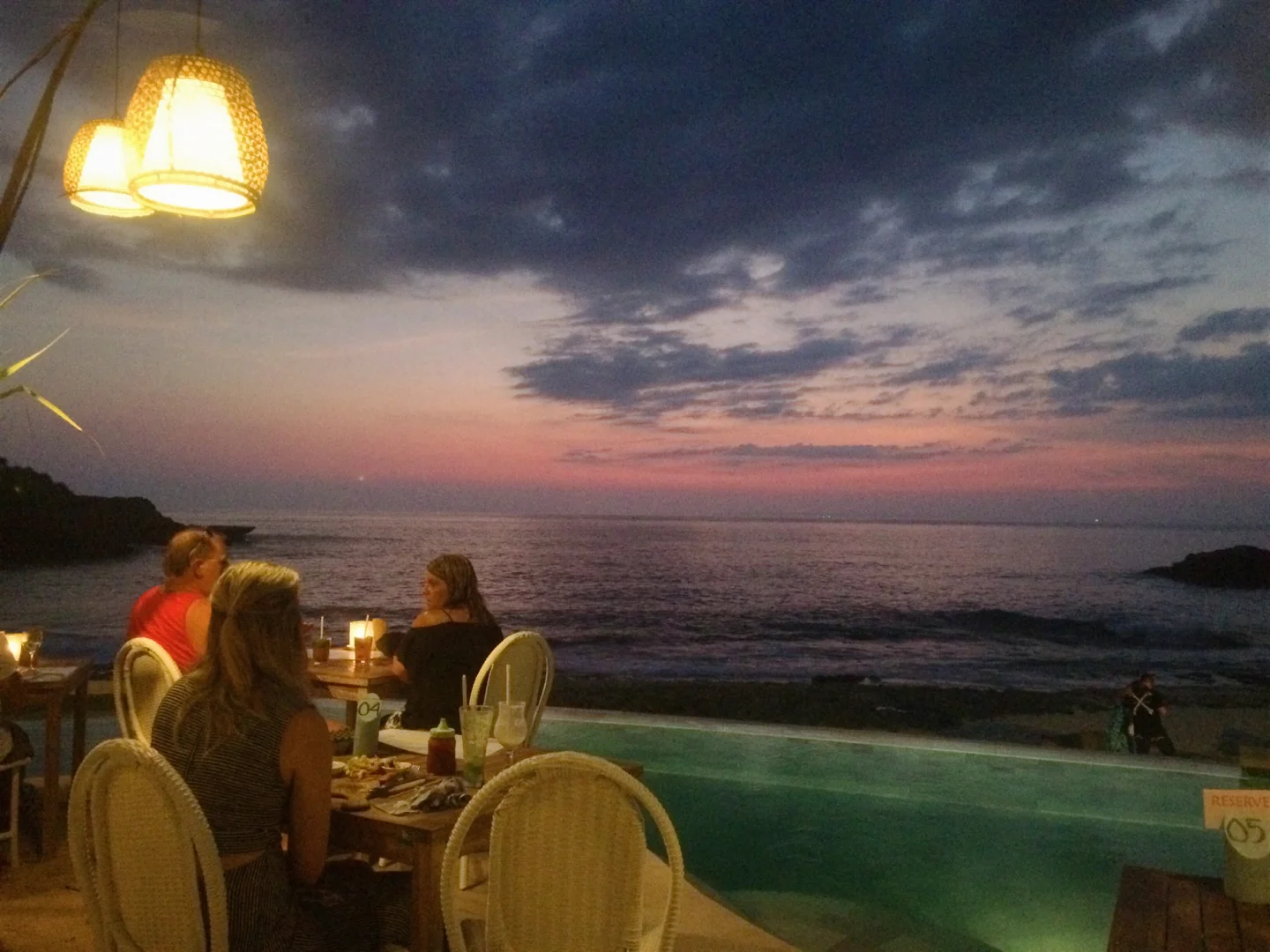 Dinner views at Sandy Bay Beach Resort, Nusa Lembongan, Indonesia