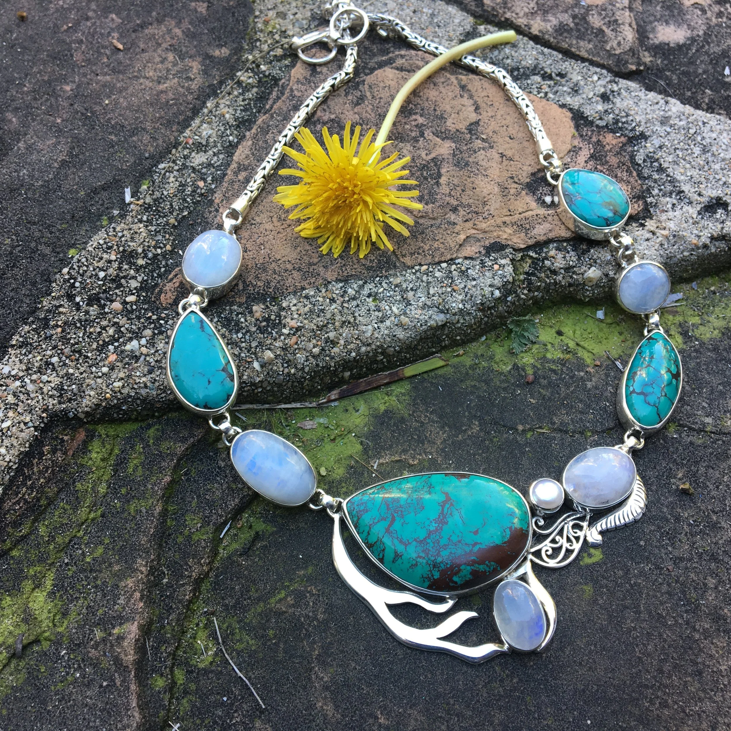 #turquoise #moonstone necklace