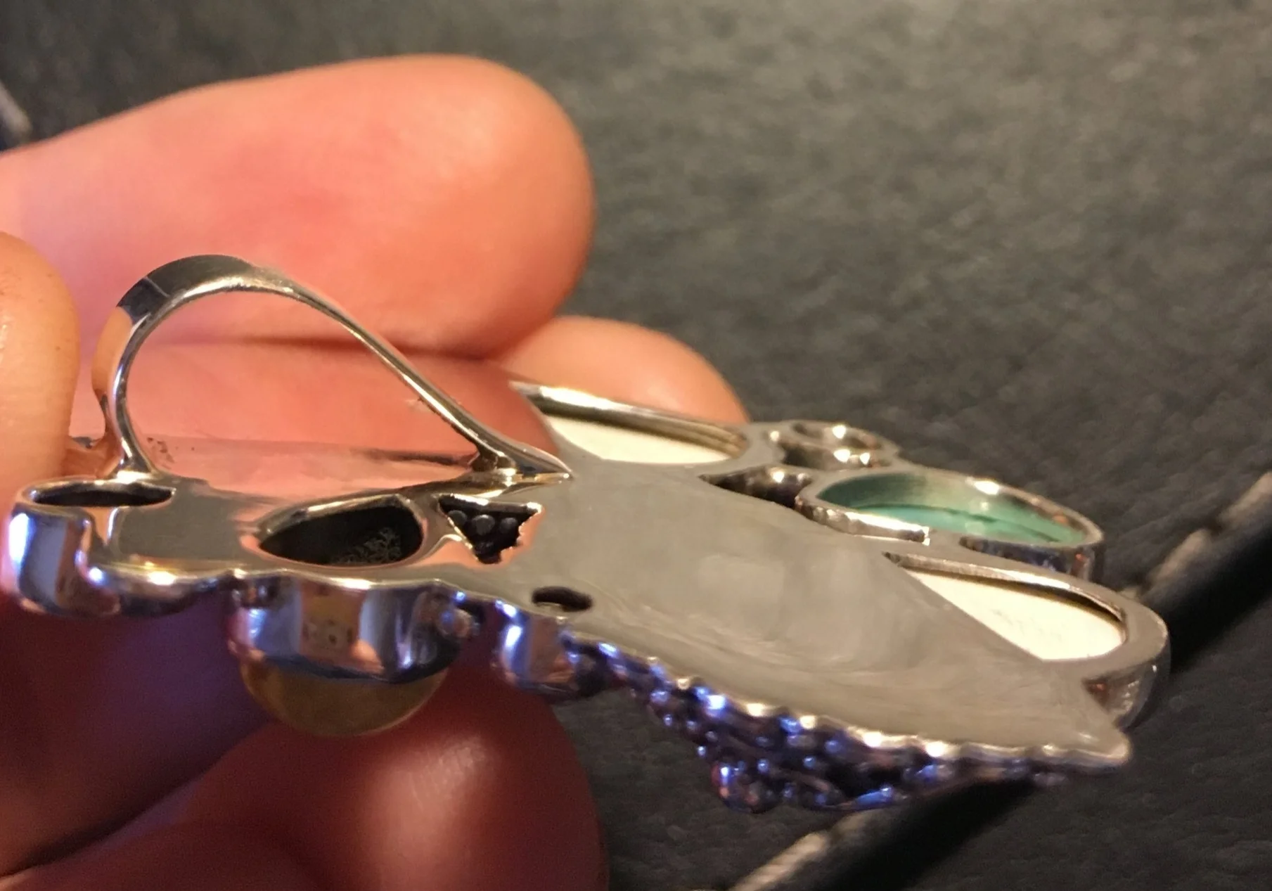 Bali Goddess pendant with mixed gemstones. Blue Topaz, Citrine, Pink Tourmaline, Turquoise and Garnet gemstone