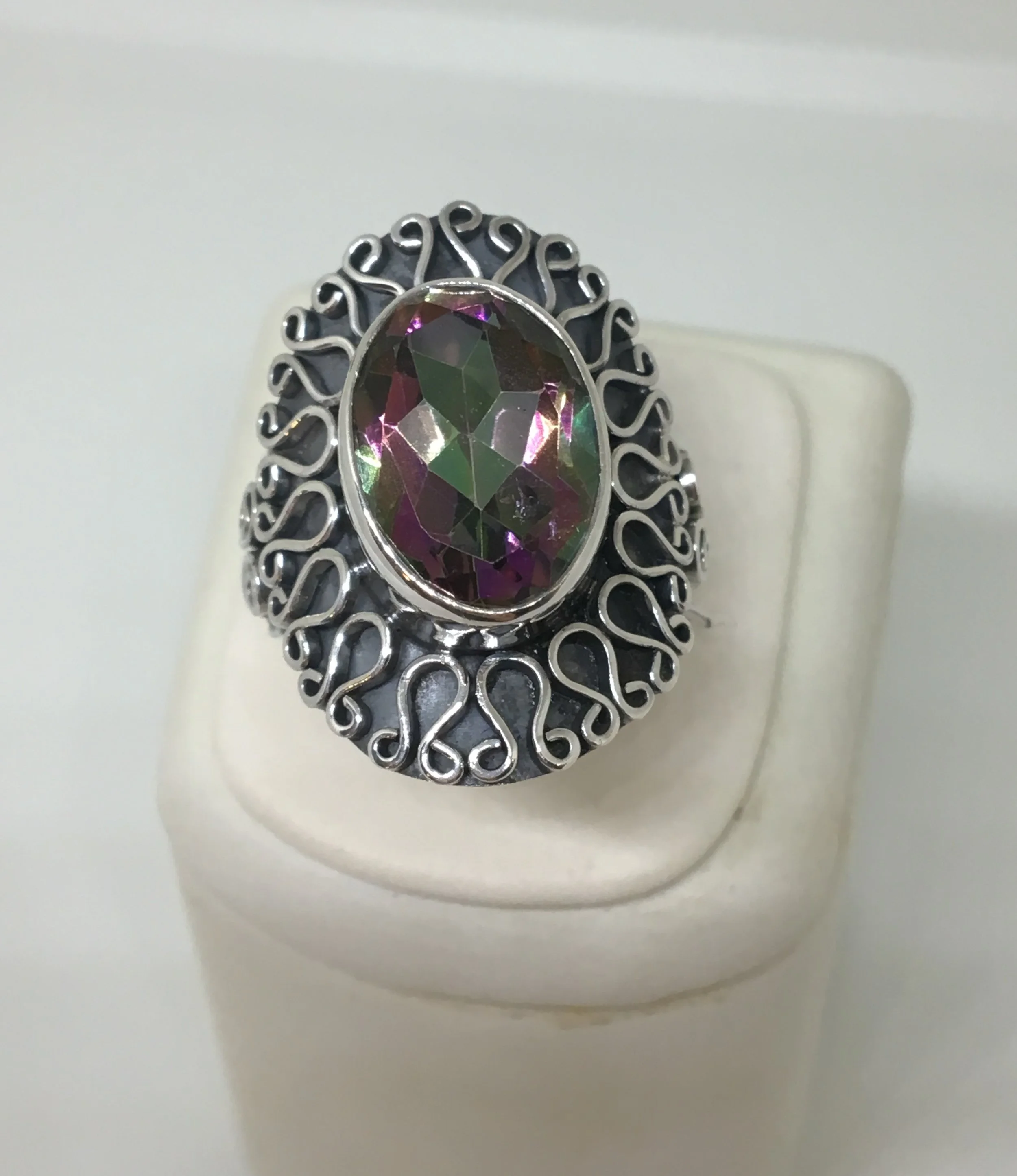 mystic topaz ring set in sterling silver