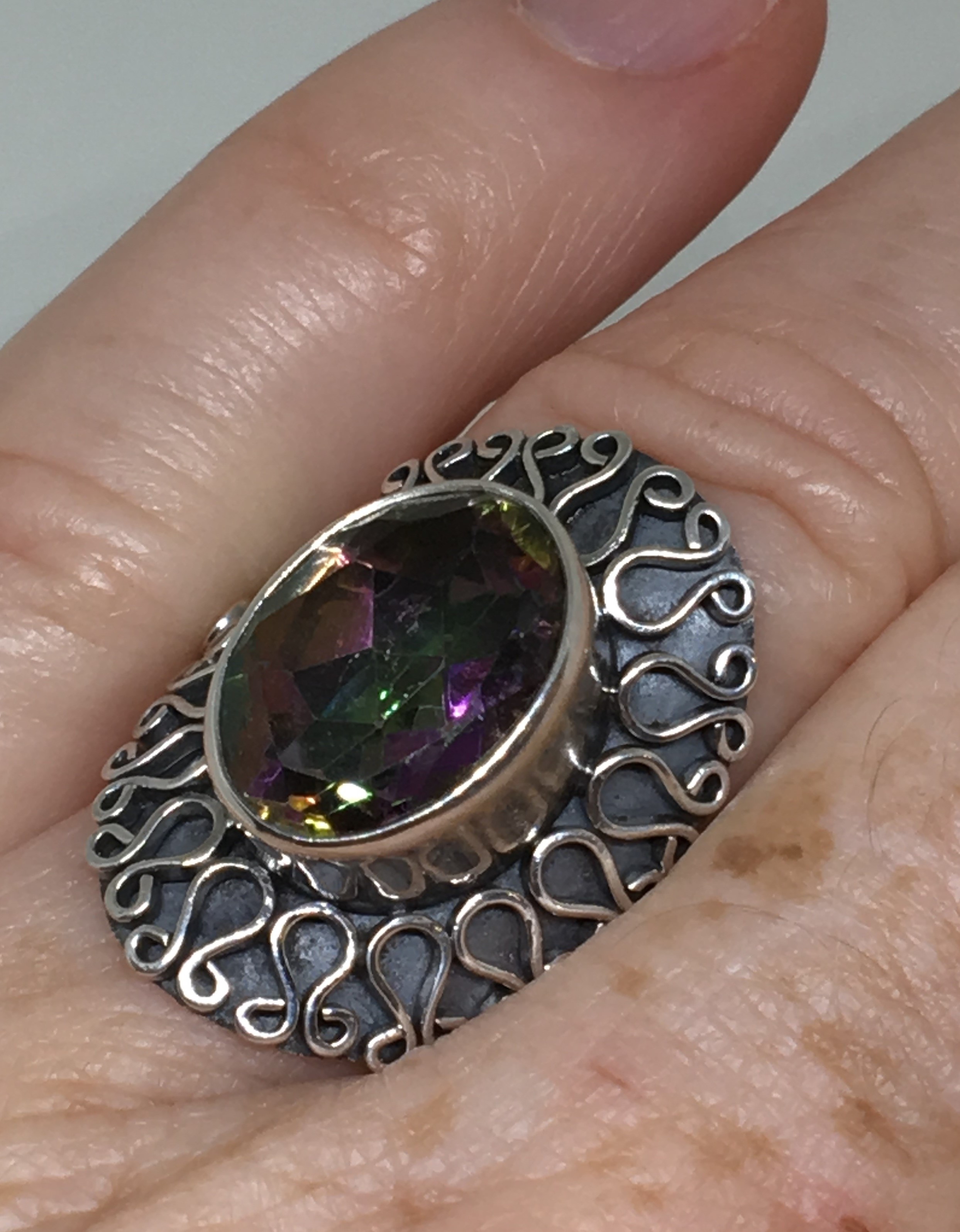 mystic topaz ring set in sterling silver