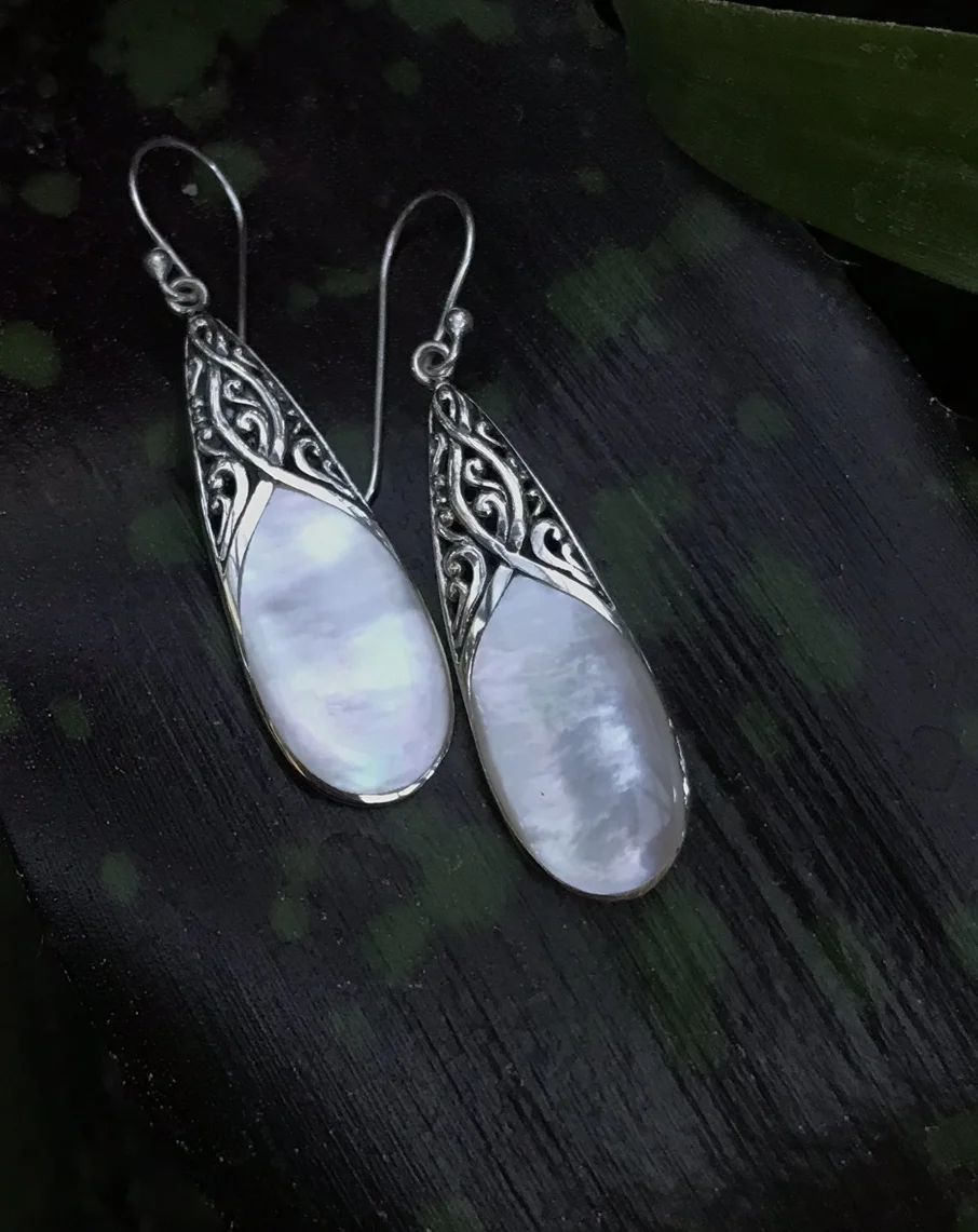 Mother of Pearl earrings from Bali