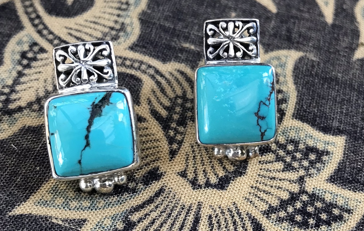 Turquoise sterling silver earrings