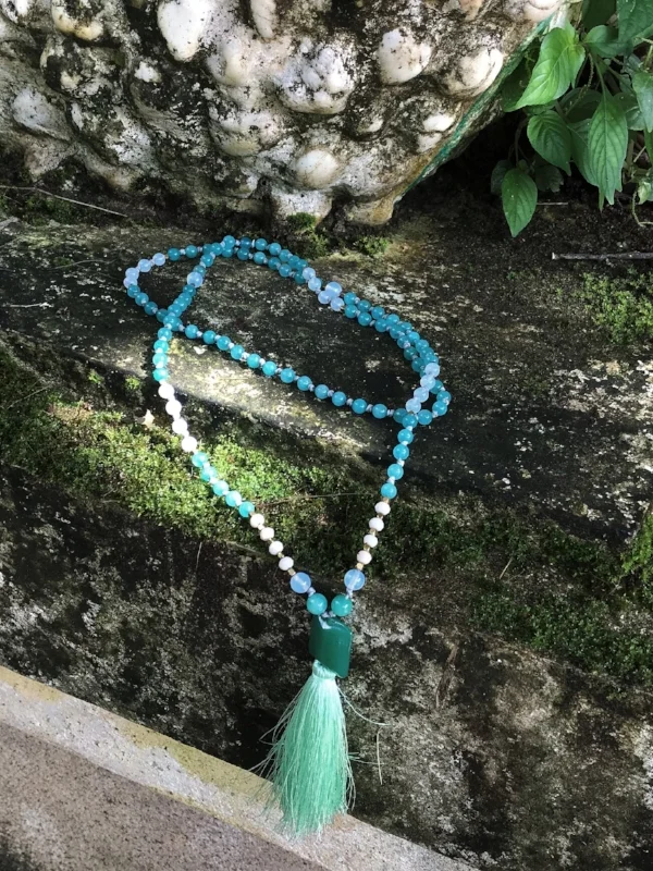 mala, aventurine, moonstone, amazonite