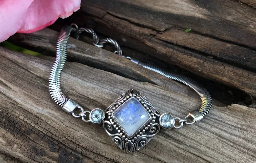 Moonstone and Blue Topaz bracelet